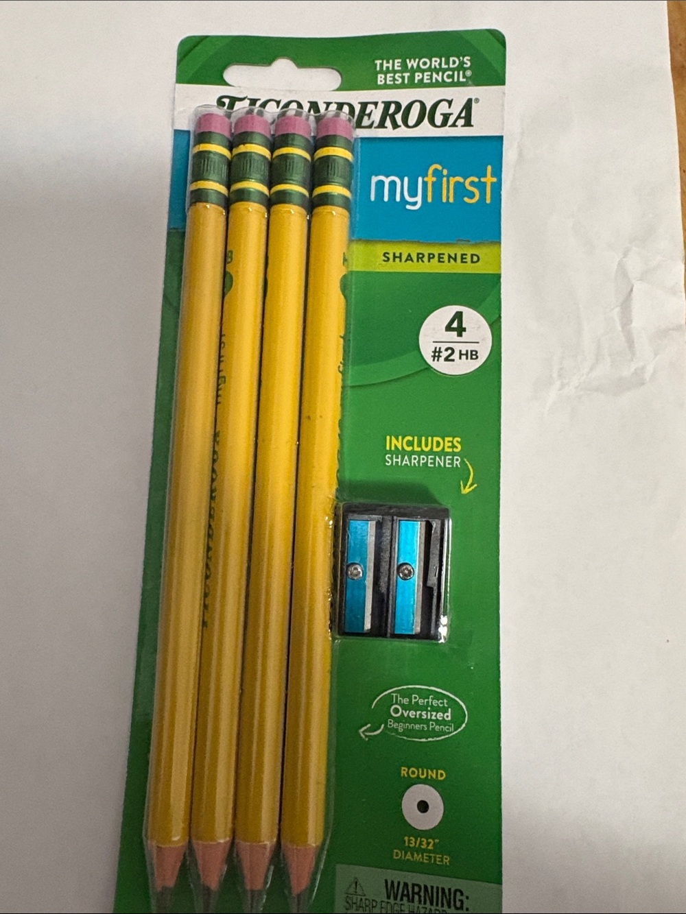 Ticonderoga myfirst Yellow Beginner Pencil Set with Dual Sharpener - 4 Count